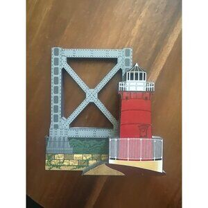 Jeffreys Hook Lighthouse Shelf Sitter New York City 1996 Shelia Handcrafted Wood